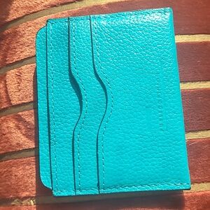 Blue Leather Card Holder Wallet - Public Opinion